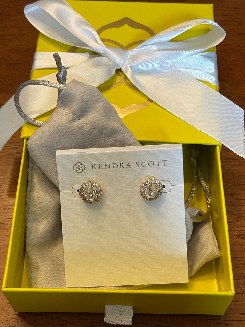 Kendra Scott Gold Glitter Dome Bella Stud Earrings